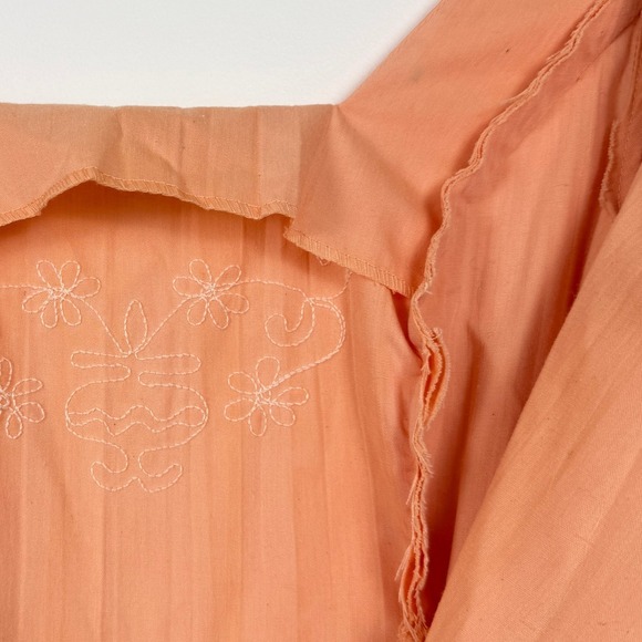 Vintage 70s Burg'N Dye Prairie Maxi Dress Womens Small Peach Cottagecore - Picture 8 of 12